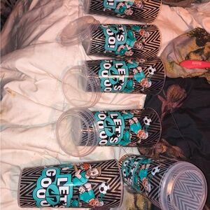 Let's Go! Soccer Graphic Tumbler Cups - Teal & Black Set lot of 20